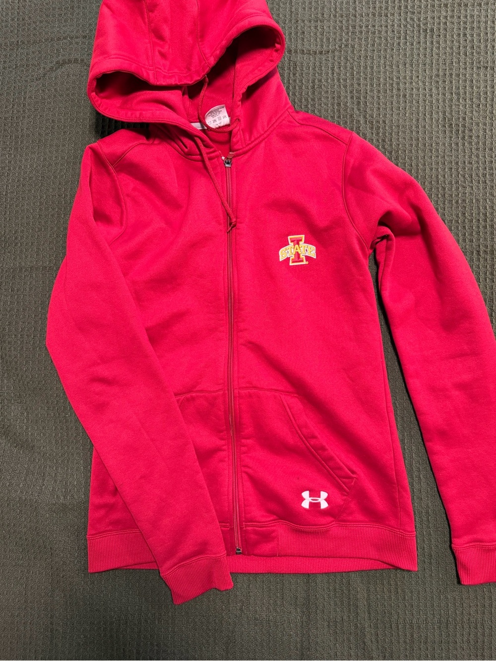 Under Armour Red Zip Hoodie with Iowa State Cyclones Logo